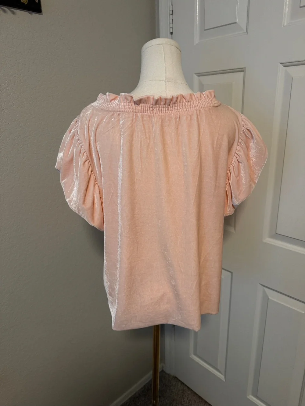 Free People Dusty Blush Ruffle Tie-Neck Top - Picture 5 of 5